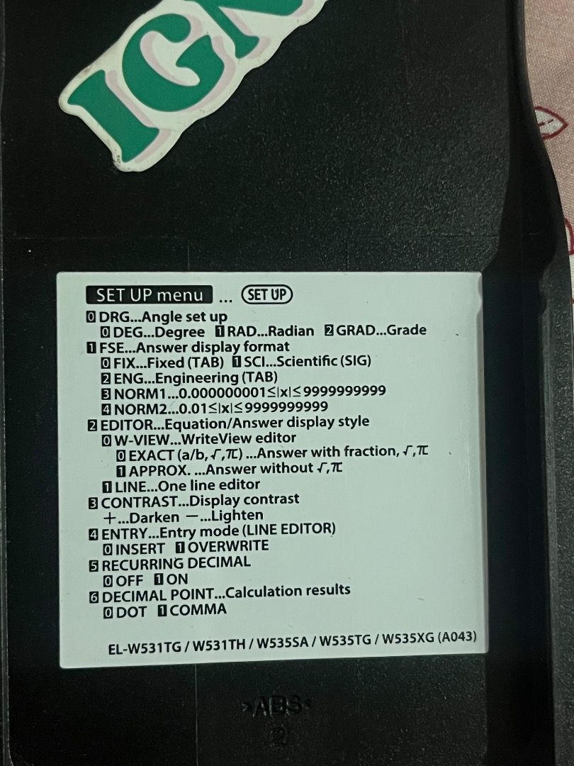 Sharp Scientific Calculator (Category: Office & Business Technology) located in Manila. Submitted by ayoshiko (Listing ID 1368880461, Image 3). Description: loc: makati rfs: will buy another one.