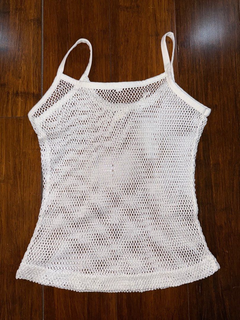 Sheer White Vintage Tank Top (Category: Sleeveless) located in Cavite. Submitted by yourtita.cola (Listing ID 1368881088, Image 2). Description: Sheer White Vintage Tank Top -perfect for the beach or for layering -condition 10/10 -fits xxs-xs -no ww.