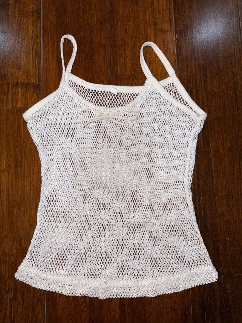Sheer White Vintage Tank Top (Category: Sleeveless) located in Cavite. Submitted by yourtita.cola (Listing ID 1368881088, Image 1). Description: Sheer White Vintage Tank Top -perfect for the beach or for layering -condition 10/10 -fits xxs-xs -no ww.
