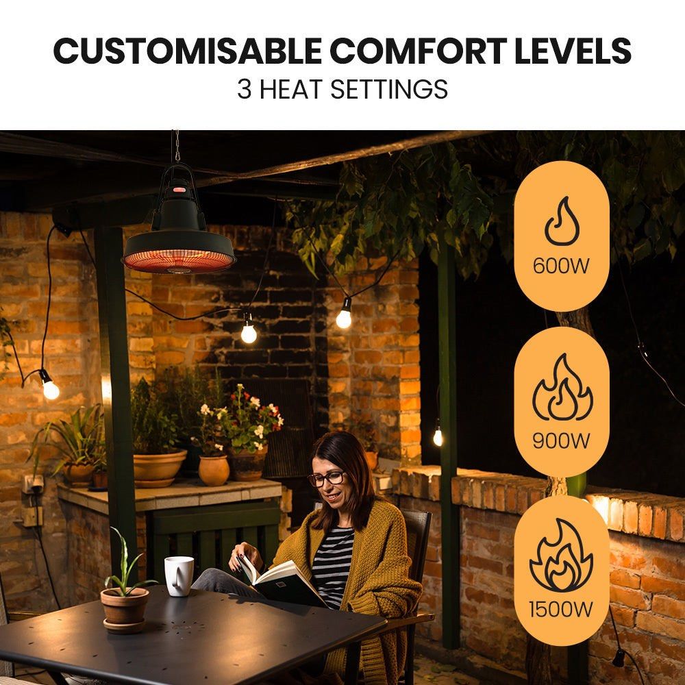 THERMOMATE 1500W Hanging Outdoor Electric Patio Heater, Radiant Carbon Fiber Element, with Remote Control (Category: Outdoors & Gardening) located in Mildura. Submitted by varietyshop_22 (Listing ID 1368880629, Image 2). Description: Shop Now At Variety Shop To View Our Full Range Of Outdoor Heating And So Much More! www.varietyshop.com.au https://varietyshop.com.au/products/thermomate-1500w-hanging-outdoor-electric-patio-heater-radiant-carbon-fi