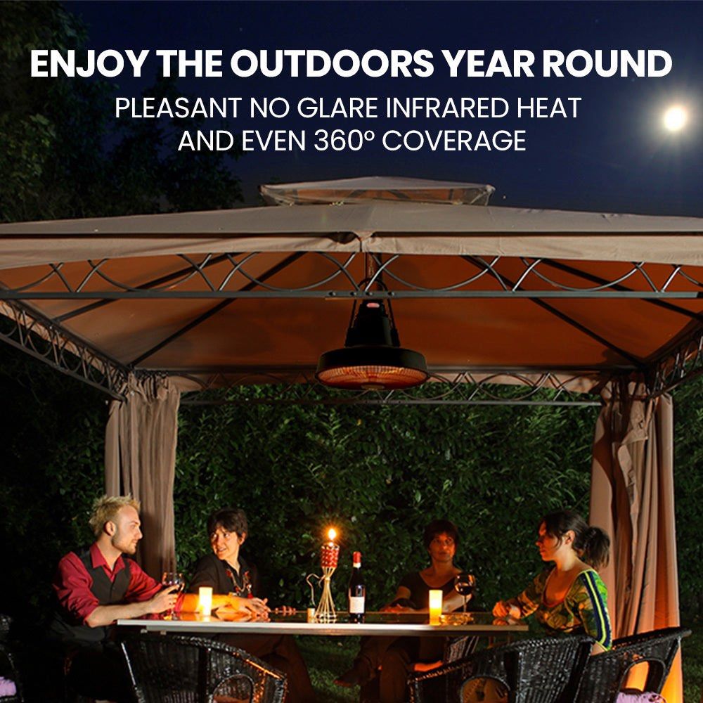 THERMOMATE 1500W Hanging Outdoor Electric Patio Heater, Radiant Carbon Fiber Element, with Remote Control (Category: Outdoors & Gardening) located in Mildura. Submitted by varietyshop_22 (Listing ID 1368880629, Image 1). Description: Shop Now At Variety Shop To View Our Full Range Of Outdoor Heating And So Much More! www.varietyshop.com.au https://varietyshop.com.au/products/thermomate-1500w-hanging-outdoor-electric-patio-heater-radiant-carbon-fi