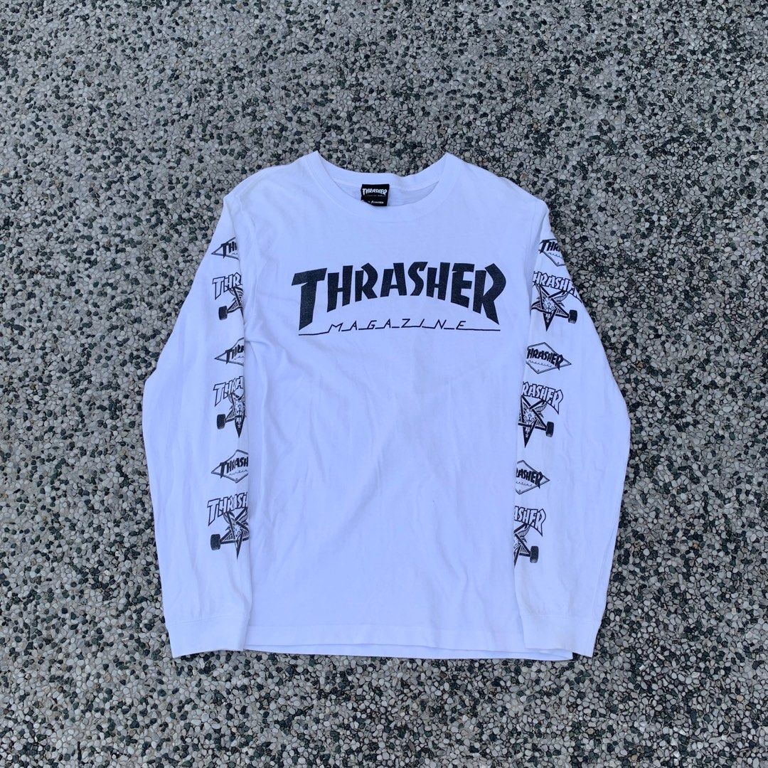 Thrasher magazine white Longsleeve (Category: Activewear) located in Quezon City. Submitted by paymelikelandlord (Listing ID 1368945585, Image 3). Description: Declutter SALE thrasher magazine longsleeve Size medium Very good condition No hidden issue no flaw Dm to purchase 📥.