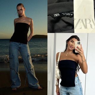 Zara Strapless Zipper Top