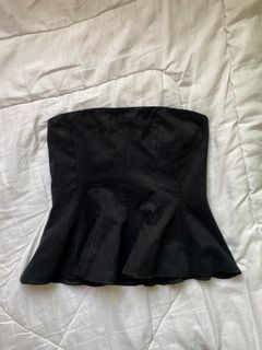 Zara Velvety Peplum Tube Top