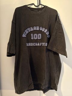 日本品牌 Niko and 黑灰色洗水破爛復古做舊刺章Tee T shirt62941466296194111