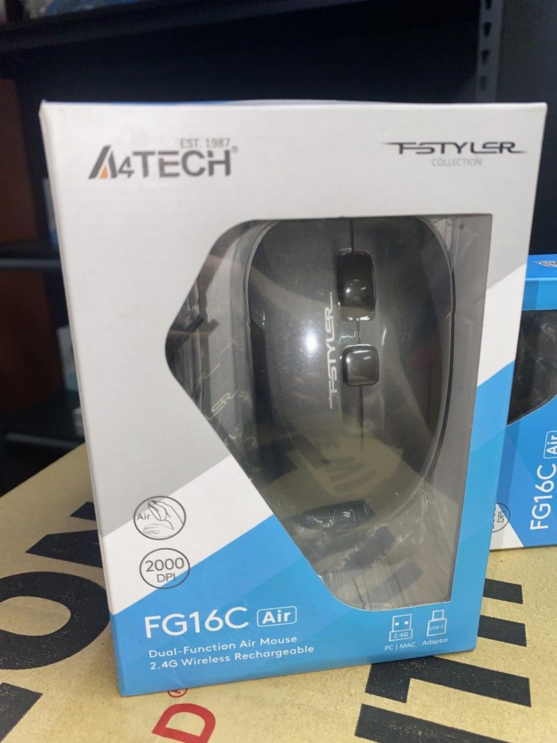 A4Tech FG16C Air Fstyler Wireless Rechargeable Mouse + Type-C Adapter Grey (Category: Mouse & Mousepads) located in Pasig City. Submitted by techubstoreandaccessories (Listing ID 1369031971, Image 2). Description: A4Tech FG16C Air Fstyler Wireless Rechargeable Mouse + Type-C Adapter Grey Ready for Pick Up / Delivery ‼️ 📌 DETAILS: ✅Actual Picture Posted. ✅BRAND NEW & ORIGINAL. ✅7 Days Replacement for Factory Defects and 1year Warranty. (Terms and