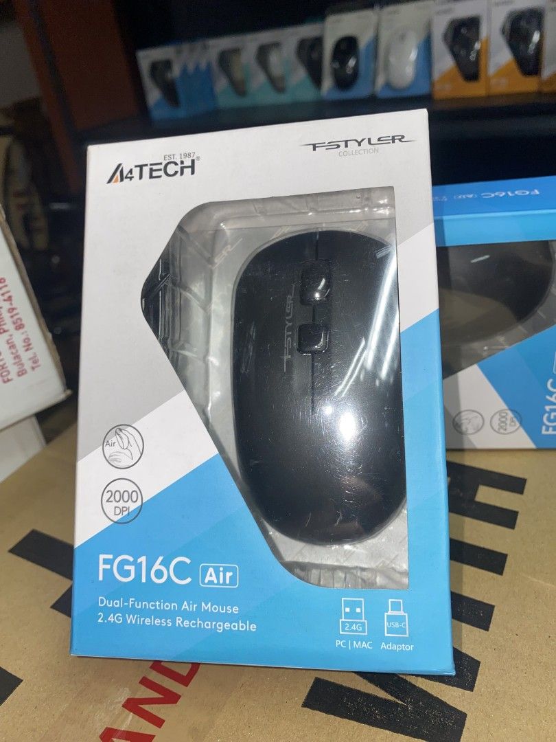 A4Tech FG16C Air Fstyler Wireless Rechargeable Mouse + Type-C Adapter Grey (Category: Mouse & Mousepads) located in Pasig City. Submitted by techubstoreandaccessories (Listing ID 1369031971, Image 3). Description: A4Tech FG16C Air Fstyler Wireless Rechargeable Mouse + Type-C Adapter Grey Ready for Pick Up / Delivery ‼️ 📌 DETAILS: ✅Actual Picture Posted. ✅BRAND NEW & ORIGINAL. ✅7 Days Replacement for Factory Defects and 1year Warranty. (Terms and