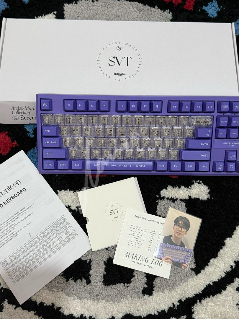 AMC by Seventeen - WONWOO Love Packed Keyboard (Category: Computer Keyboard) located in Pasig City. Submitted by jsbabie (Listing ID 1369007866, Image 1). Description: *Complete inclusions, onhand and ready to ship * Never been used, opened only to check keyboard and PC.
