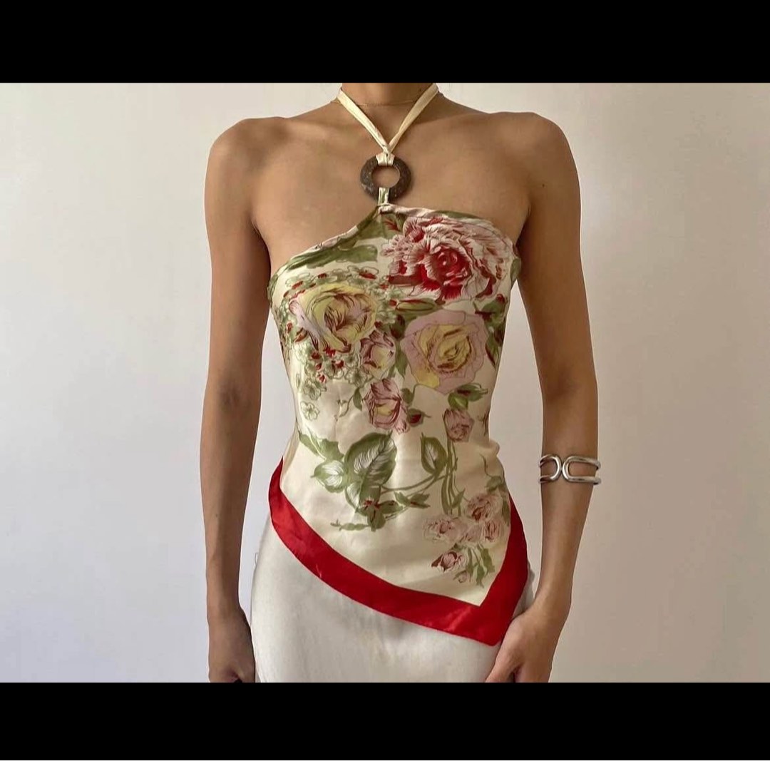 Elegant Halter Neck Asymmetrical Sleeveless Top main image 0