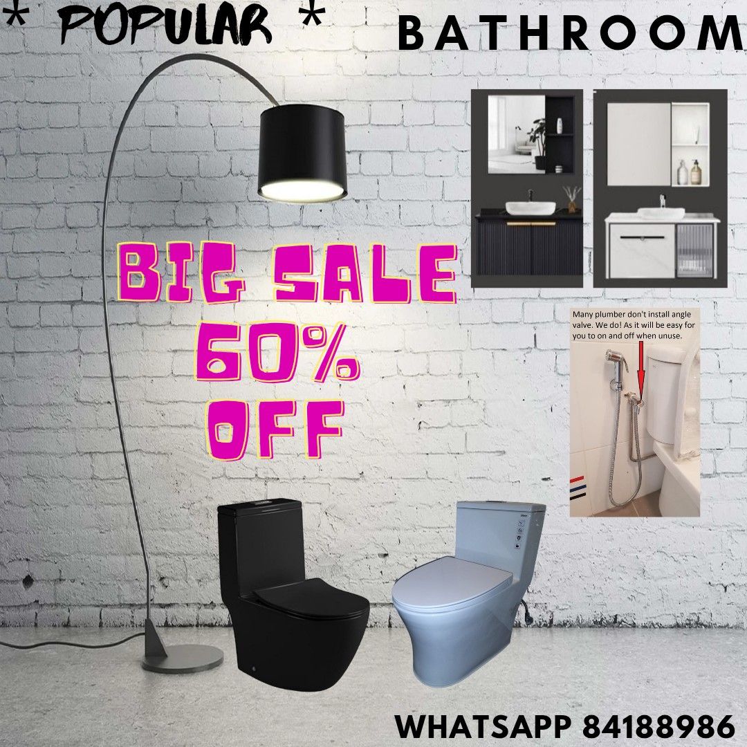 Bathroom Package/ Toilet Bowl / Mirror Vanity Cabinet / Ceramic Basin / Vanity Cabinet / Bidet Spray with FREE INSTALLATION 631092003266571113