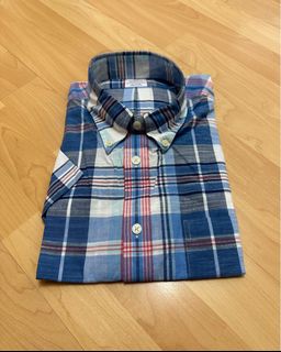 Brooks Brothers short sleeve cotton shirt 男裝短袖格仔恤衫(Regent fit)64200380940289110