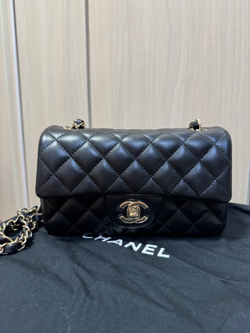 Chanel Mini Rectangle Black LGHW, Luxury, Bags & Wallets on Carousell