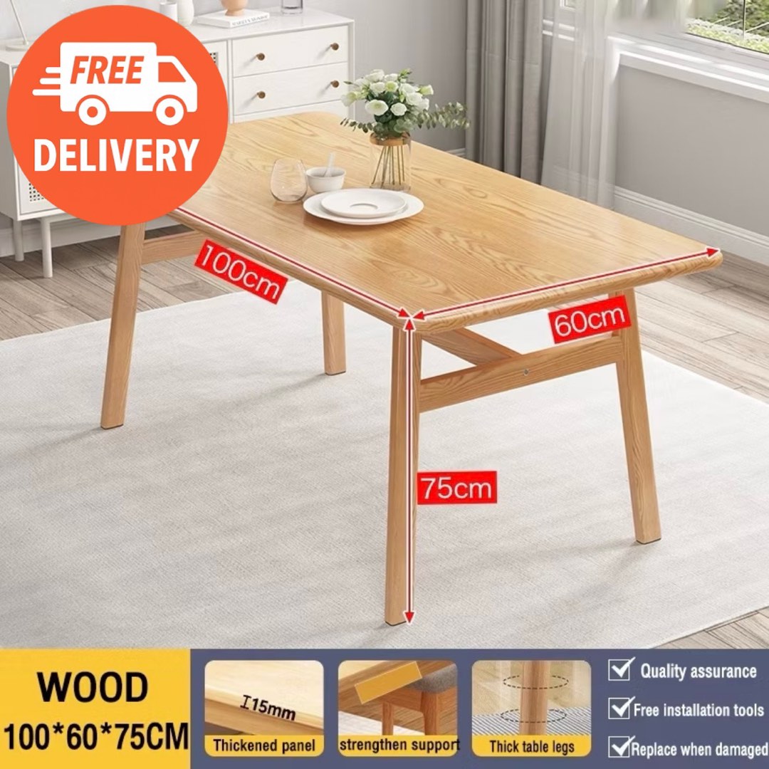 [FREE DELIVERY] Wooden Dining Table | Computer Table | Study Desk ...