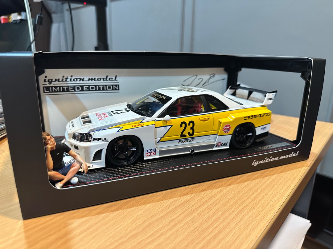 Ignition Model 1:18 Nissan Skyline (R34) Super Silhouette LBWK in White ...