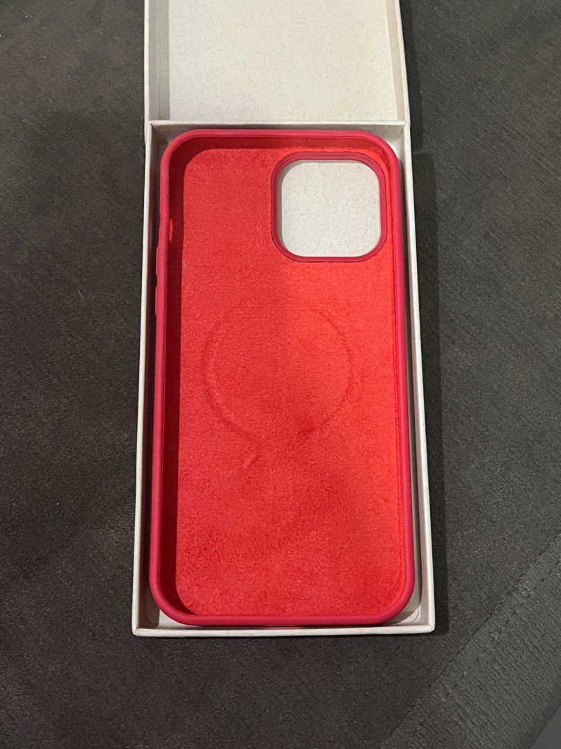 iphone 13 pro max red silicone leather case w/magsafe (Category: Cases & Sleeves) located in Quezon City. Submitted by leibear (Listing ID 1368954420, Image 2). Description: - good quality leather silicone caseee - bought in the us.