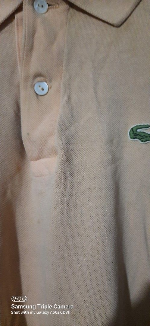 Lacoste polo shirt (used) (Category: Activewear) located in Manila. Submitted by teram (Listing ID 1369127826, Image 2). Description: Lacoste Polo Shirt Made in France Used You can see the flaws to the picture Buyer pays the sf Size 5 Gcash or Maya Respect.