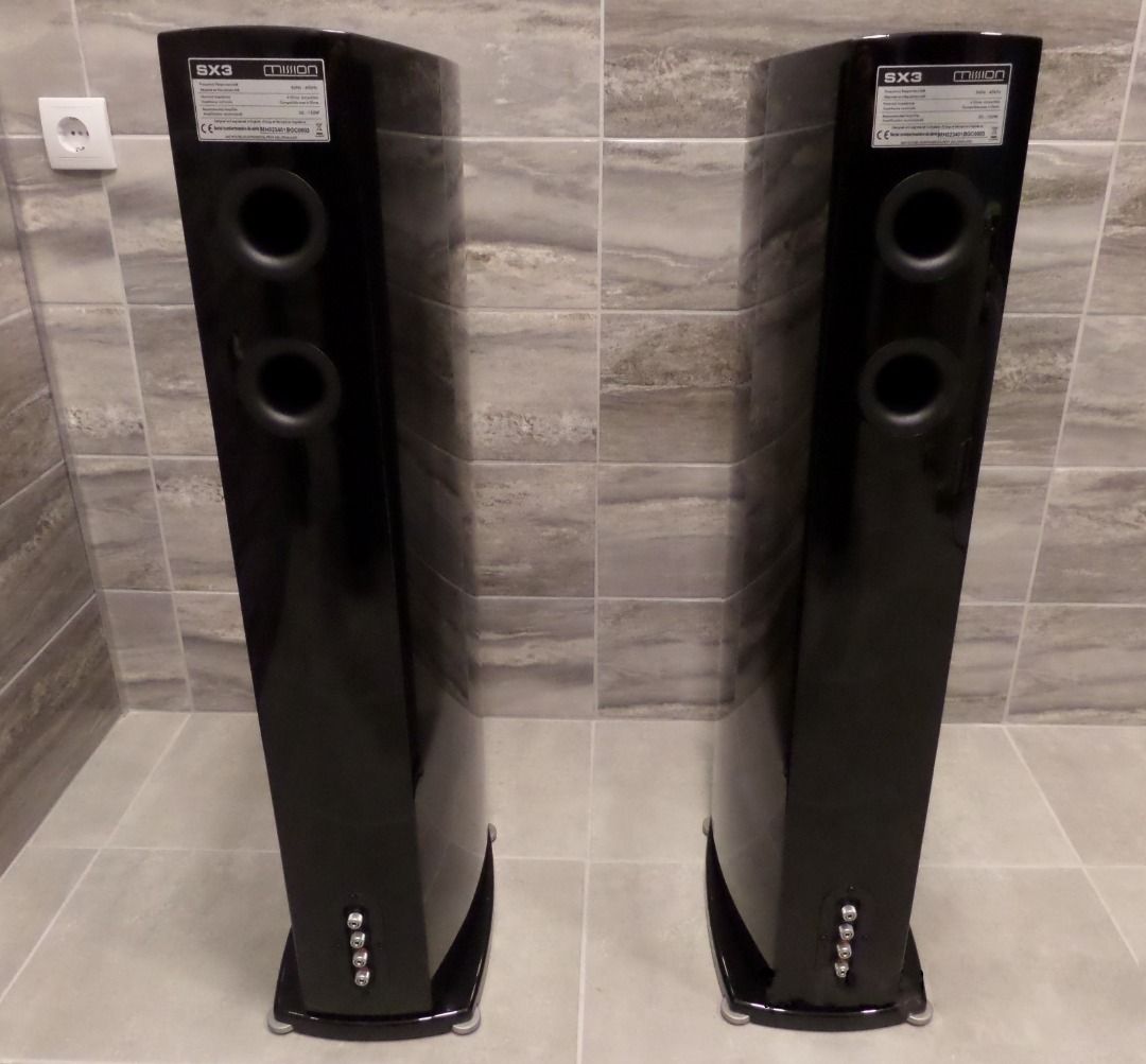 Mission SX3 Floorstander | Display Set, Unused | Previously $2600 | (Category: Soundbars, Speakers & Amplifiers) located in Singapore. Submitted by soundgasm (Listing ID 1368980602, Image 2). Description: This speakers has composite alloy based diaphragms of the midrange and bass units which provide detailed sonic performance and extremely low distortion. So you have clean sound throughout, i.e. no distortions. The sound of Mission SX3 is really 