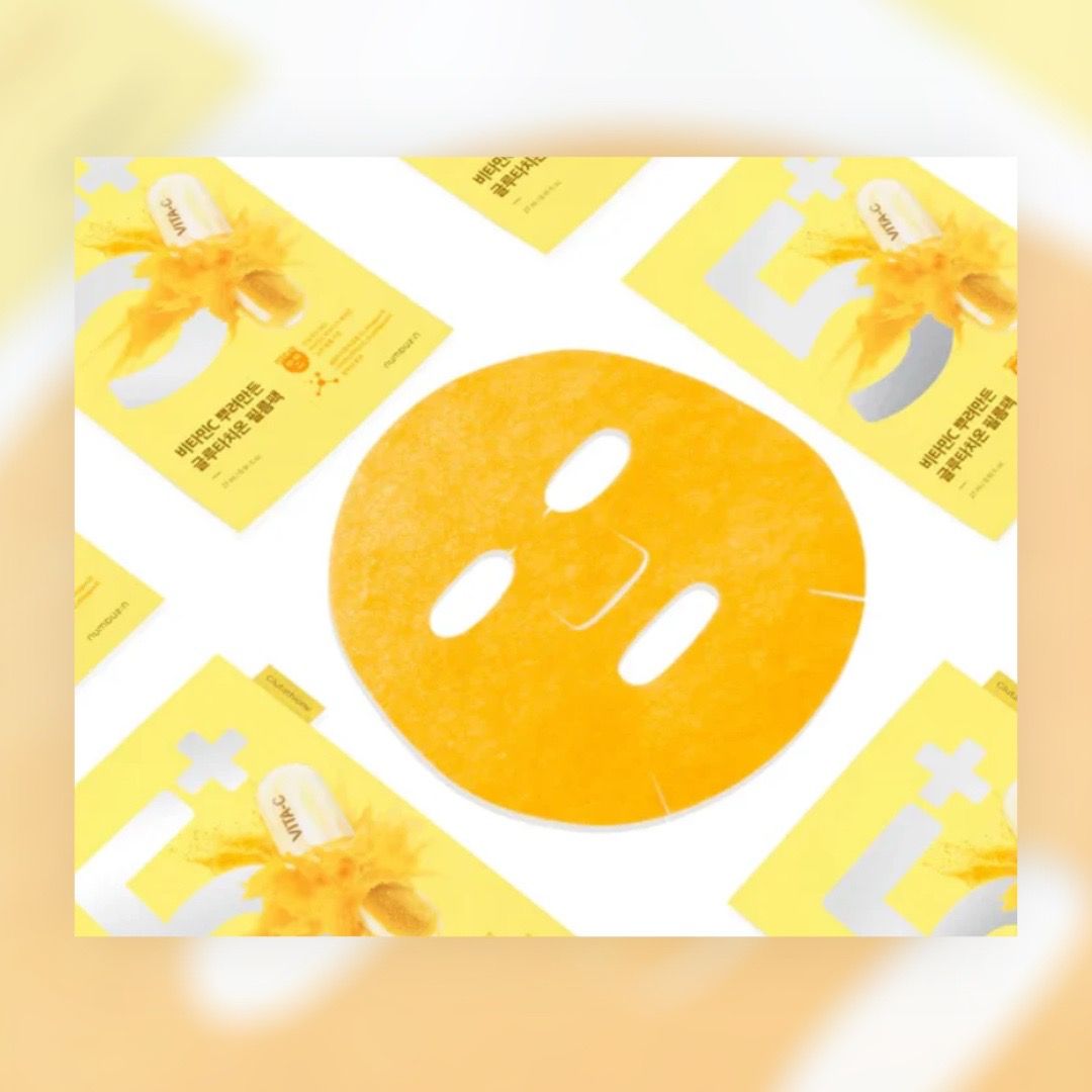 Numbuzin No.5+ 穀胱甘肽維他命C藥丸亮白面膜套裝韓國數字面膜numbuz:n Mask No.5 (每片27ml*4pcs)🉐 數字面膜4送1  自由配搭優惠只限Carousell 順豐到付, 美容＆個人護理, 健康及美容-