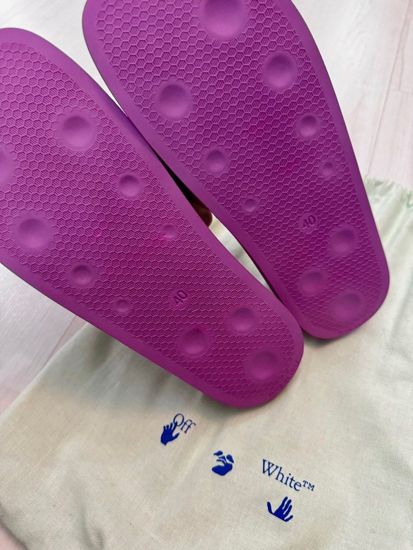 Off-White Pool Slides (Category: Flipflops and Slides) located in Kuala Lumpur. Submitted by liz1610 (Listing ID 1369028913, Image 2). Description: Brand new Off-White Pool Slides Colour : FUSCHIA EU40 / UK7 Comes with Dustbag.
