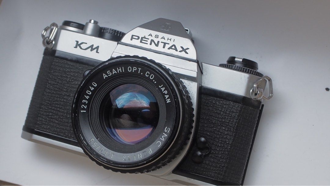 Pentax KM mechanical camera (Category: Cameras) located in Las Pinas. Submitted by film101 (Listing ID 1369078455, Image 1). Description: 🦊Pentax KM MECHANICAL CAMERA Bought in HK Inclusion : half leather pouch 🐥With Newly clean lens SMC 55mmf1.8 -can use all the shutter even wout batteries this is most they like aside from DOF in the side 🐥Condition of camera All shutter working DOF working Timer working Meter untested Prism with horizontal b