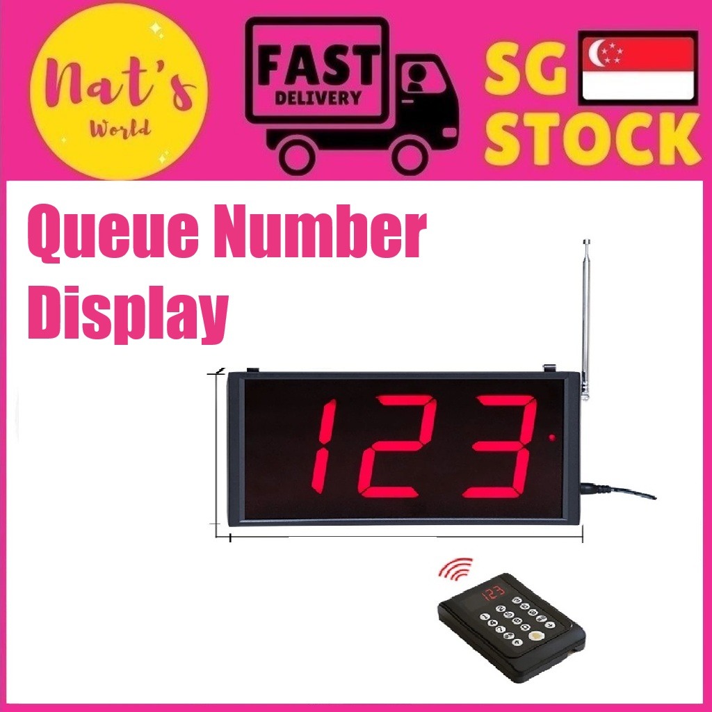 Queue Number Display Wireless Calling System 3 Digits Queue Number ...