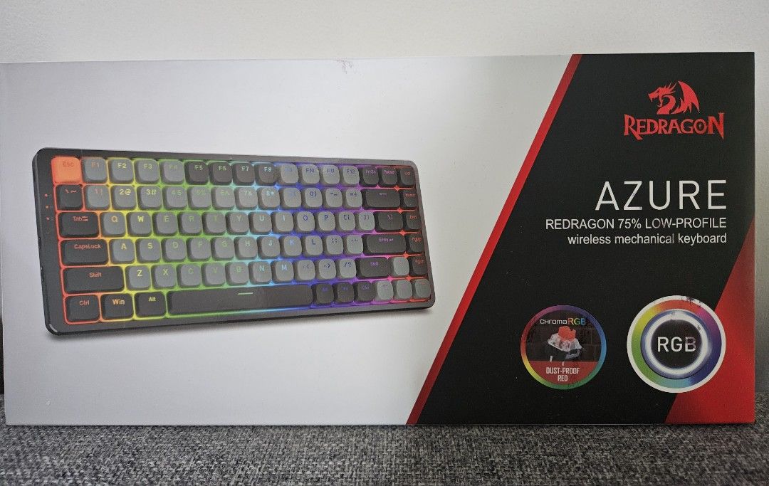 Redragon azure 75% low profile keyboard (Category: Computer Keyboard) located in Santa Rosa. Submitted by acleancloset (Listing ID 1368968963, Image 1). Description: complete accessories except keycap puller check photos for details & inclusions hardly used.