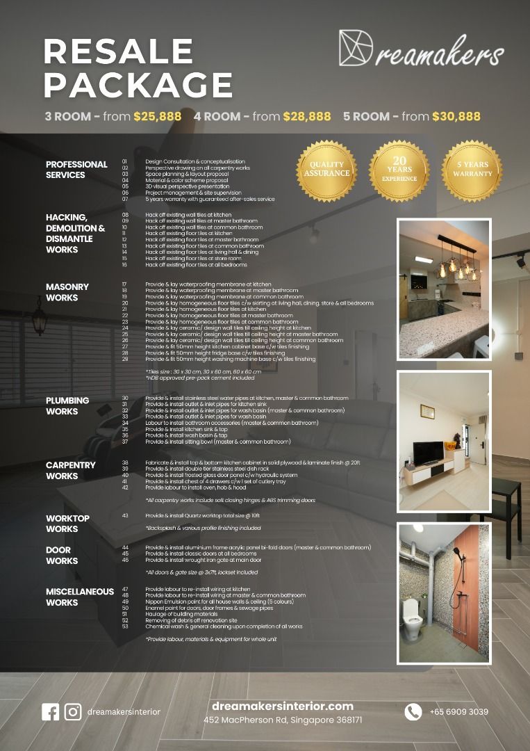 家居翻新套餐 - 转售/BTO/厨房 | 低至25,888美元起，全屋拆除62863075726595111