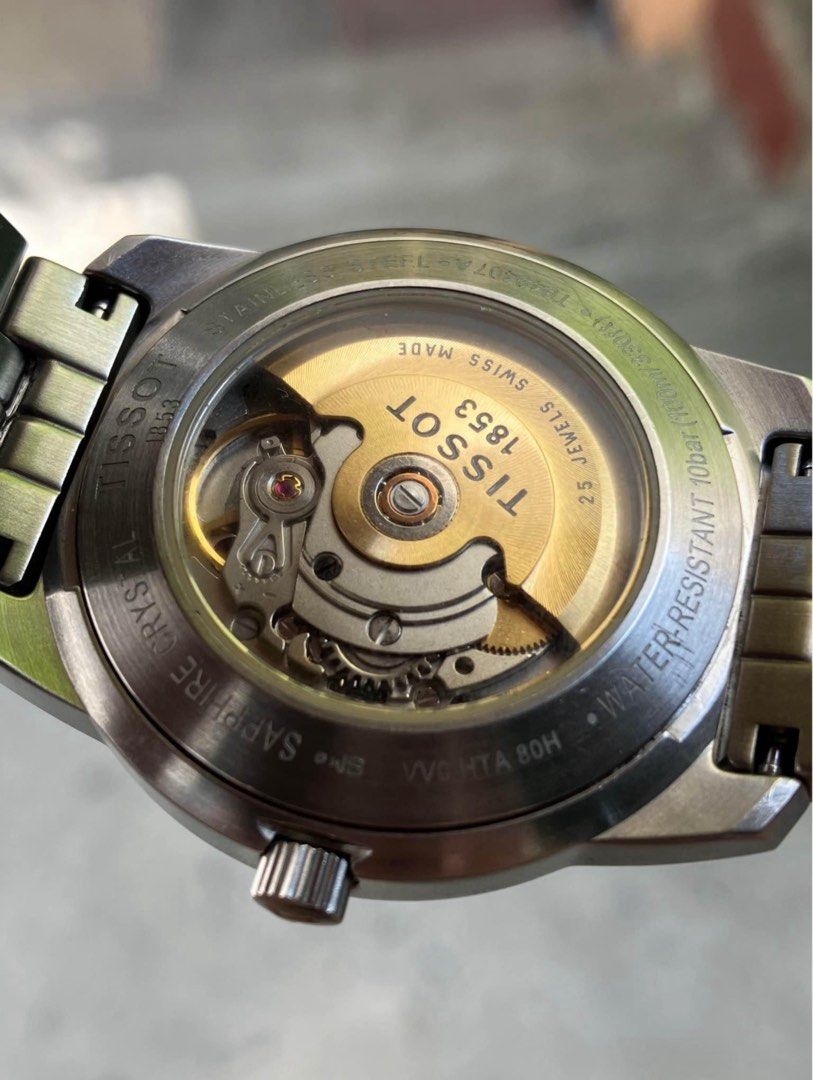 Tissot PR100 Automatic for Men (Category: Luxury Watches) located in Las Pinas. Submitted by albertdevaras (Listing ID 1369050417, Image 3). Description: Tissot PR100 Automatic for Men - Can be rated 9.6/ 10. Mint condition, can almost pass as new. - With box, papers, extra link. - 38mm case diameter. - Sapphire crystal. - Stainless steel case and bracelet. - Silver dial. - 100M water resistance. - Calibre 2824-2, Swiss automatic movement with ha