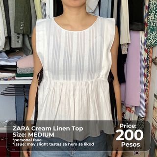 ZARA Cream Linen Top