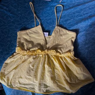 Zara yellow peplum top