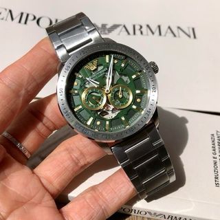 Armani AR60053 Men's Mechanical Watch with Green Dial, Stylish Business Wristwatch, Practical Gift64210710512769110