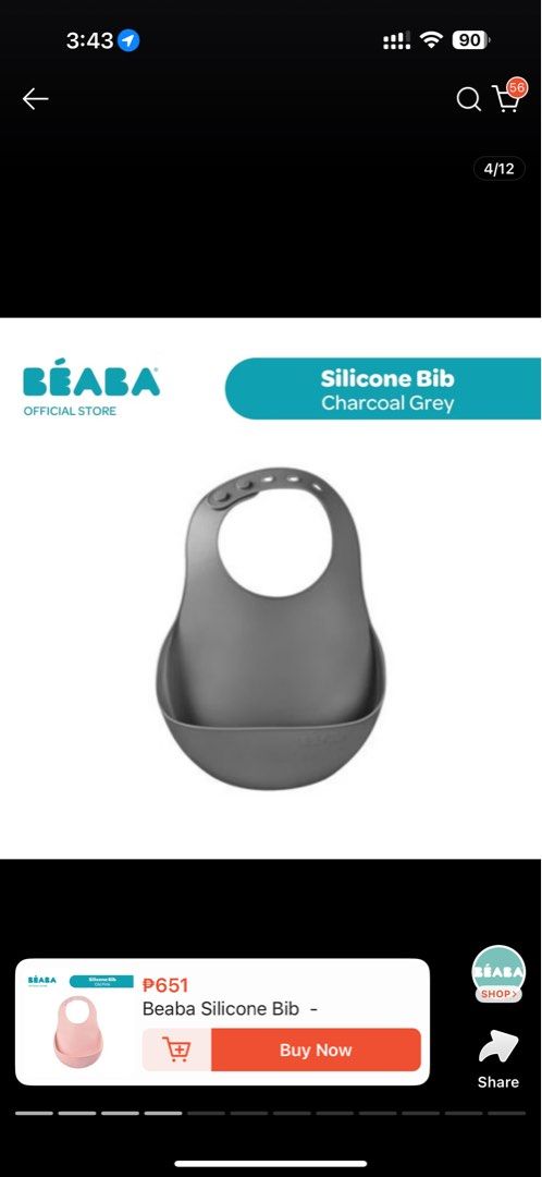 BEABA BIB (Category: Baby Toiletries & Grooming) located in Quezon City. Submitted by jeh2024 (Listing ID 1369209416, Image 1). Description: nahugasan lang huhu dami ng baby ko bib.
