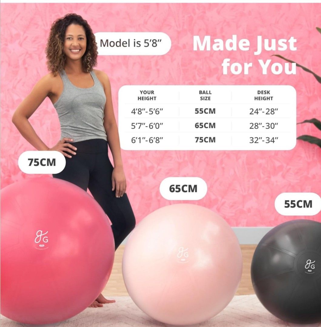Bouncing Ball (Category: Toning & Stretching Accessories) located in Singapore. Submitted by izzypeasyxx (Listing ID 1369245528, Image 2). Description: 65 cm gym ball in pink. great condition.