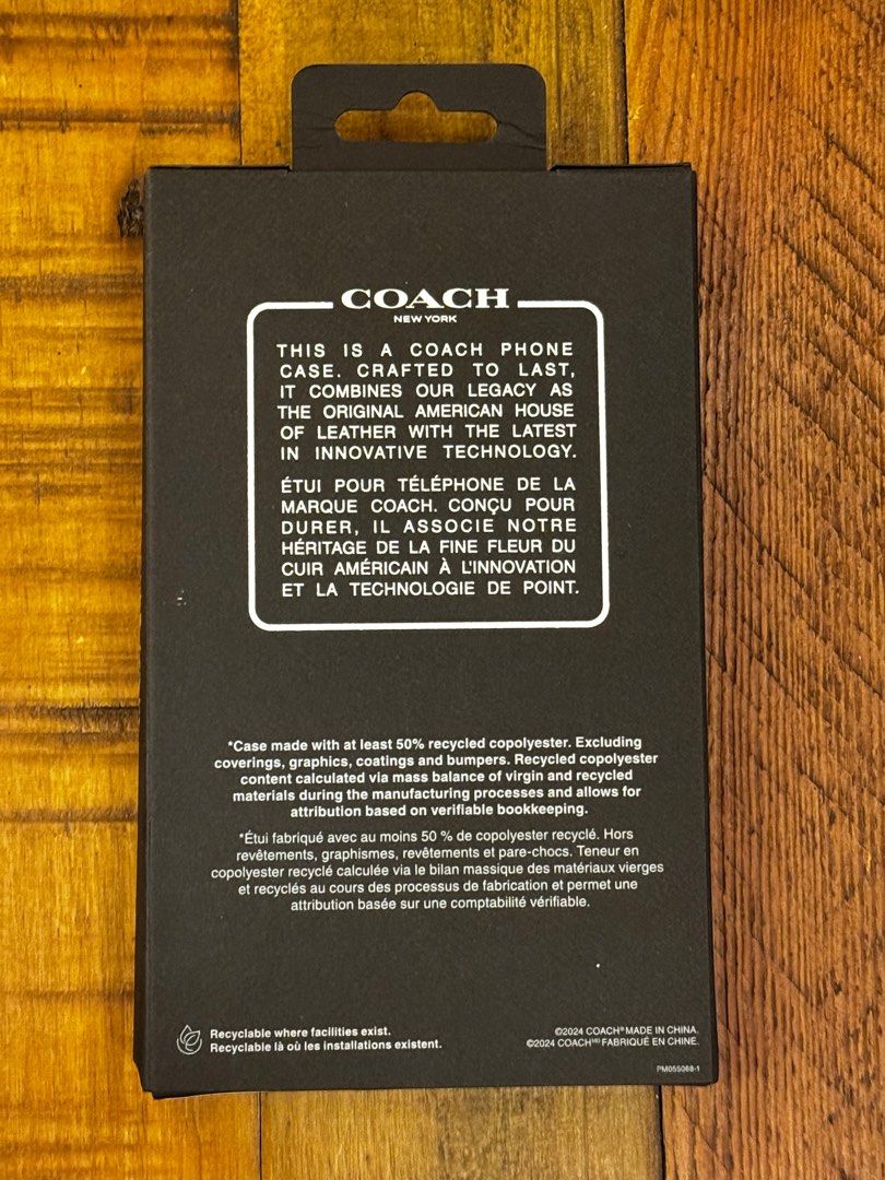 Coach Signature Canvas Wallet Folio iPhone 16 Pro Case (Category: Cases & Sleeves) located in Pasig City. Submitted by gear.geek (Listing ID 1369223351, Image 2). Description: iPhone 16 Pro Wallet Folio Case - Signature Tan MATERIALS * Signature coated canvas FEATURES * Inside open pocket * Three card slots * Attached case for iPhone 16 Pro.