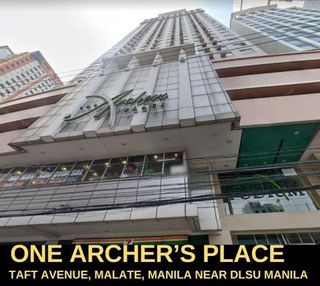 CONDO UNIT FOR SALE IN ONE ARCHERS PLACE  TAFT AVE., MALATE MANILA