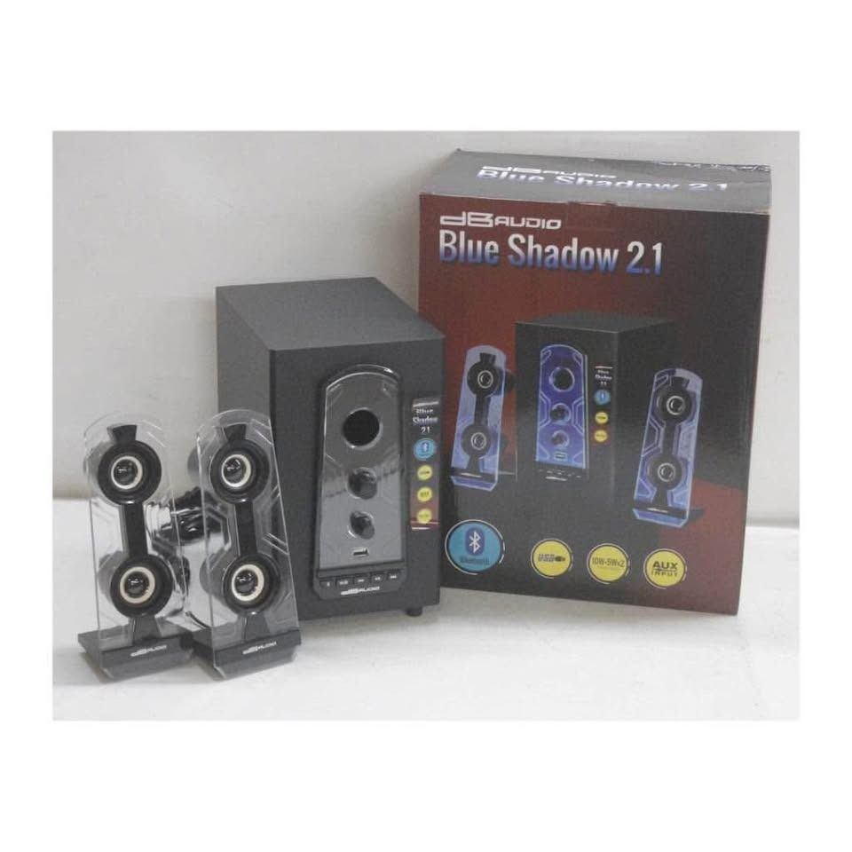 DBAudio Blue Shadow 2.1 Active Multimedia Subwoofer System Bluetooth Speaker Power Output 10w+5wx2 (Category: Soundbars, Speakers & Amplifiers) located in Pasay City. Submitted by enrico_appliances (Listing ID 1369146596, Image 2). Description: Description Brand: DBAudio Model: Blue Shadow 2.1 Color: Black Power Output: 10W+5Wx2 Charging: USB Package Included x1 Blue Shadow 2.1 .
