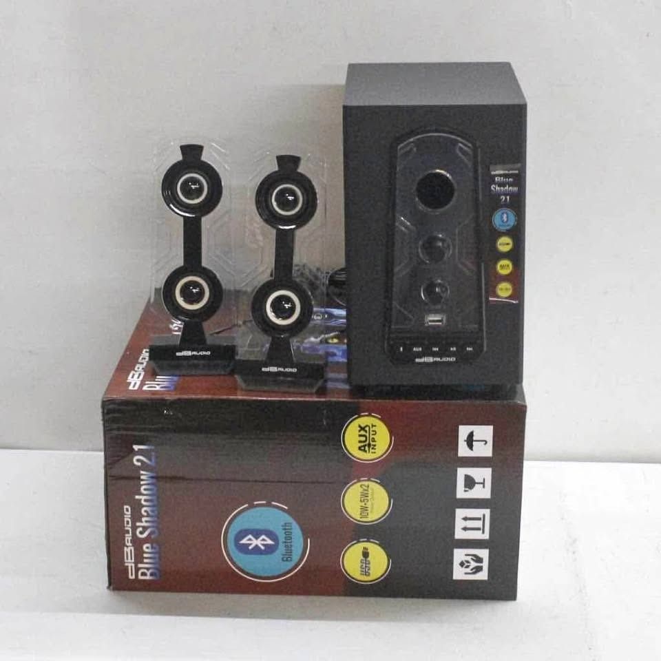 DBAudio Blue Shadow 2.1 Active Multimedia Subwoofer System Bluetooth Speaker Power Output 10w+5wx2 (Category: Soundbars, Speakers & Amplifiers) located in Pasay City. Submitted by enrico_appliances (Listing ID 1369146596, Image 3). Description: Description Brand: DBAudio Model: Blue Shadow 2.1 Color: Black Power Output: 10W+5Wx2 Charging: USB Package Included x1 Blue Shadow 2.1 .