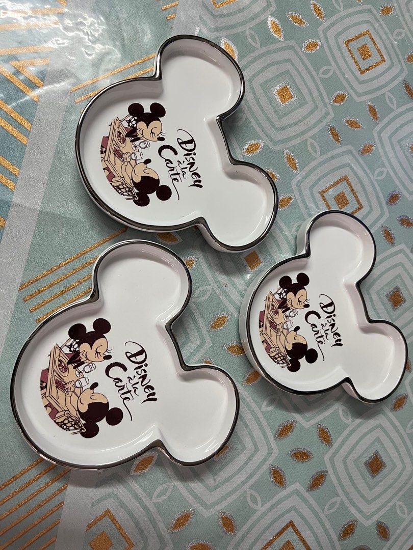 Disney ala carte saucers 3pcs set (Category: Dinnerware & Cutlery) located in Angeles City. Submitted by ritenianstuff (Listing ID 1369143531, Image 1). Description: Japan disney saucers Mickey Mouse Lp npo Add sf 64 Gcash payment Same .