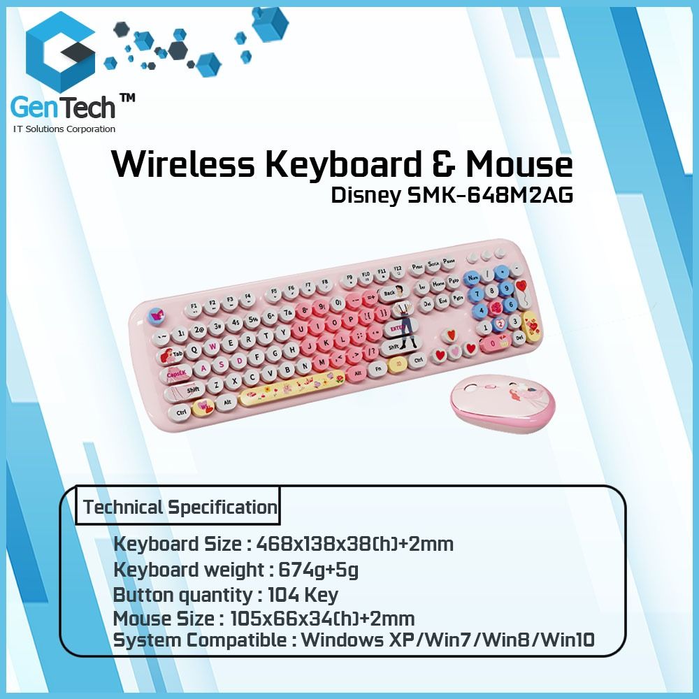 Disney Wireless Keyboard & Mouse Combo – SMK-648M2AG (Category: Computer Keyboard) located in Caloocan City. Submitted by emmanriver32800 (Listing ID 1369216975, Image 1). Description: Disney Wireless Keyboard & Mouse Combo – SMK-648M2AG Fun Meets Function | Wireless Convenience | Disney Magic! Add a touch of enchantment to your workspace with the Disney SMK-648M2AG Wireless Keyboard and Mouse Combo. Designed for both style and comfort, this set 