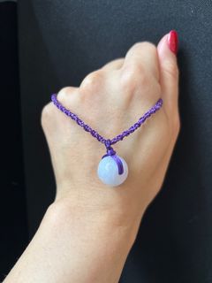 自家製DIY天然A貨翡翠吊墜編織頸繩64221778491907110