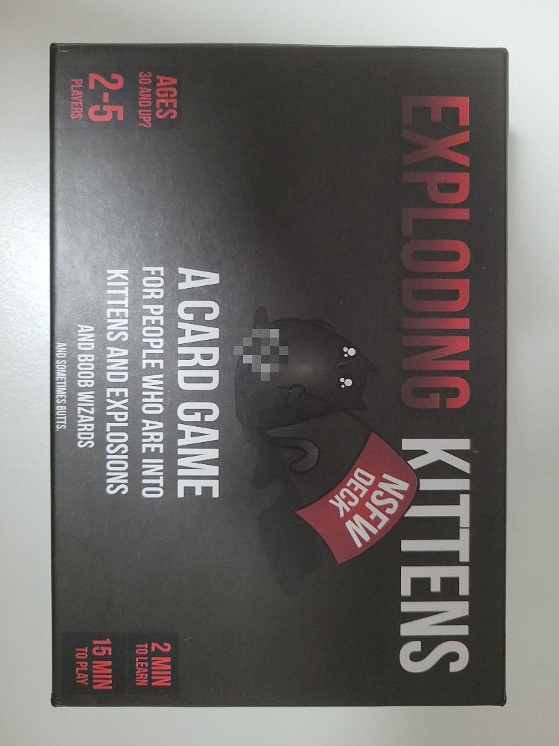 Exploding Kittens (Category: Board Games & Puzzles) located in Singapore. Submitted by j_lze (Listing ID 1369256088, Image 1). Description: Brand New Exploding Kittens NSFW Edition.