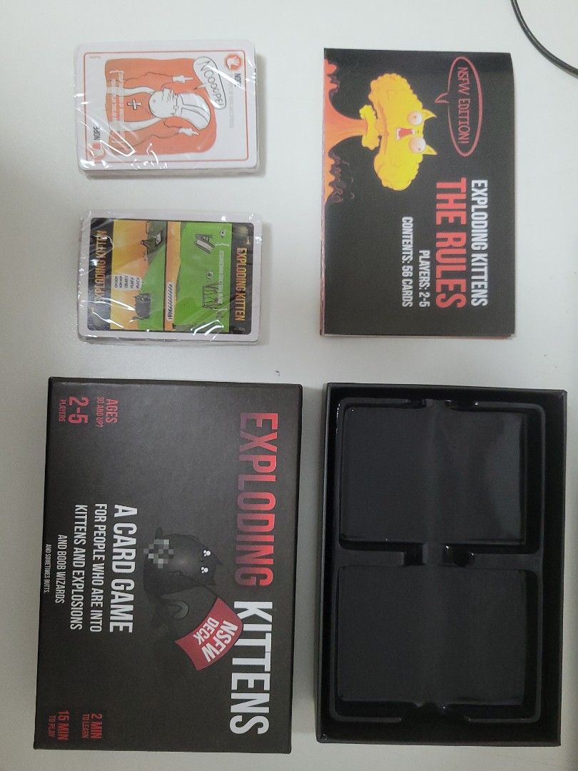 Exploding Kittens (Category: Board Games & Puzzles) located in Singapore. Submitted by j_lze (Listing ID 1369256088, Image 3). Description: Brand New Exploding Kittens NSFW Edition.
