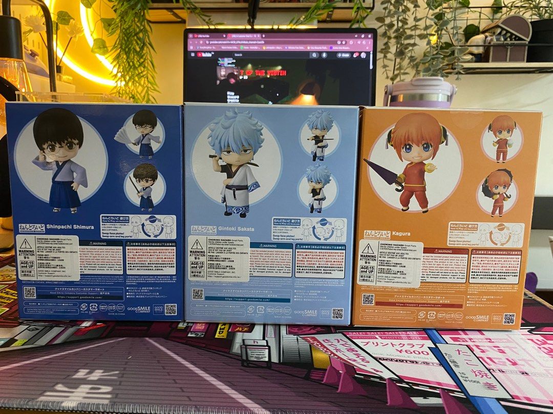 Gintama Nendoroid SET (Category: Figurines & Statues) located in Santiago. Submitted by k3nneki. (Listing ID 1369307577, Image 3). Description: Gintama Nendoroid Set(Sold as SET) Sakata Gintoki - Nendoroid (#2420) Kagura - Nendoroid (#2462)(issue: default left arm is slightly loose) Shimura Shinpachi - Nendoroid (#2458) Legit;BIB(Only took pics;Good as New) MOP:Gcash MOD:J&T or LBC.