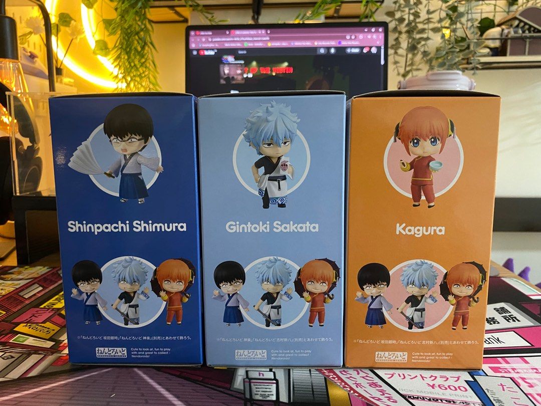 Gintama Nendoroid SET (Category: Figurines & Statues) located in Santiago. Submitted by k3nneki. (Listing ID 1369307577, Image 2). Description: Gintama Nendoroid Set(Sold as SET) Sakata Gintoki - Nendoroid (#2420) Kagura - Nendoroid (#2462)(issue: default left arm is slightly loose) Shimura Shinpachi - Nendoroid (#2458) Legit;BIB(Only took pics;Good as New) MOP:Gcash MOD:J&T or LBC.