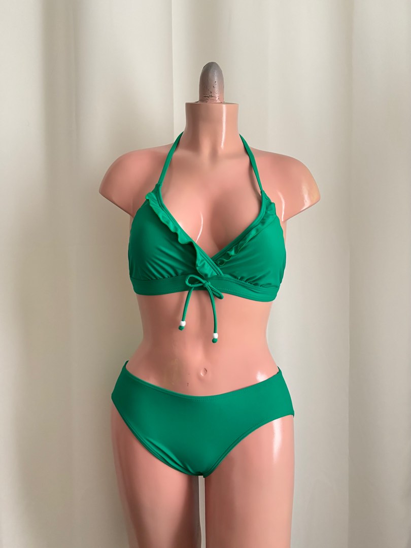 Marine Style Green Short Shiny Two-Piece Set
