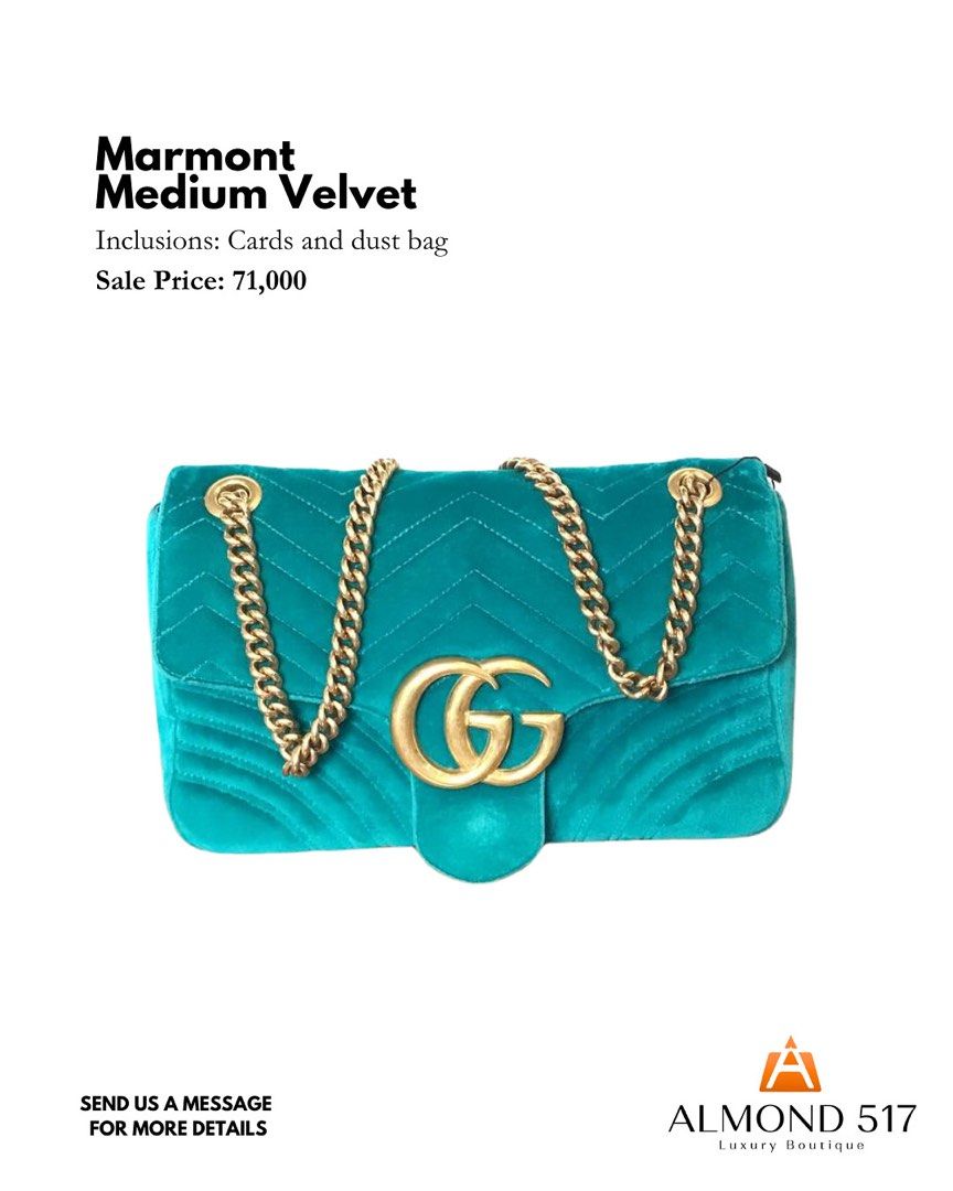 Gucci marmont medium velvet (Category: Luxury Bags & Wallets) located in Taguig. Submitted by reimac_almond517 (Listing ID 1369175816, Image 1). Description: .