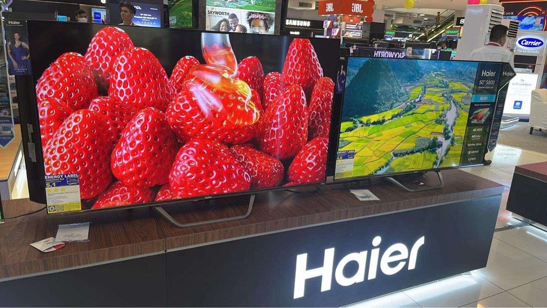 HAIER LED GOOGLE TV (Category: TV) located in Quezon City. Submitted by annys.online (Listing ID 1369286733, Image 2). Description: Haier uhd TVs H50s800ux Srp 37,490 Cash 22,800 H55s800ux Cash 23,000 H65s800ux Srp 54,990 Cash 34,200 H75s750ux Srp 89,990 Cash 38,200 H85s800ux Srp 129,995 Cash 67,900 H58K68ug Srp 32,990 Cash 21,700 H55s80eux Srp 38,995 Cash 23,900 H65s80eux Srp 53,990 Cash 32,400 H50s80eux Srp 34,990 Cash 22,000 43s80eux Cash 17,8