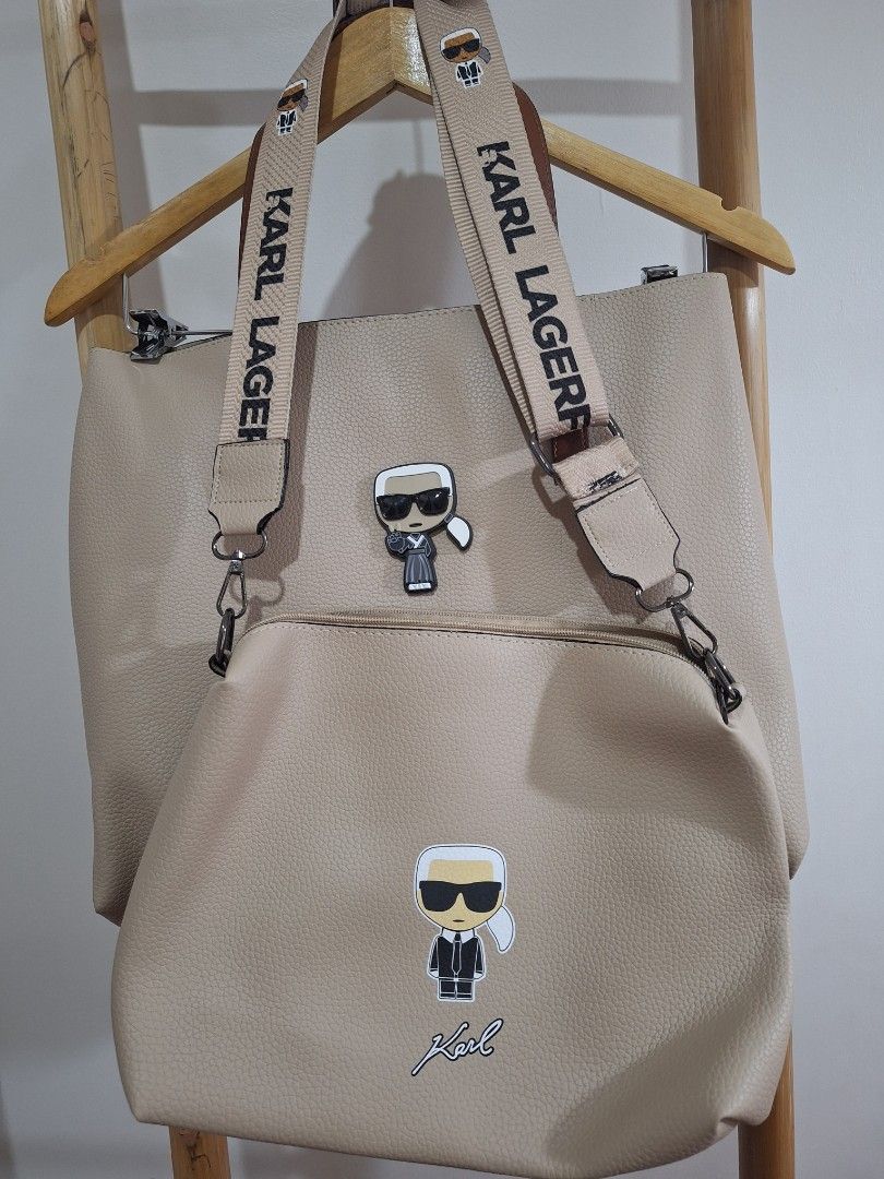 Karl Lagerfeld Leather tote bag (Category: Tote Bags) located in Antipolo. Submitted by flutterby41319 (Listing ID 1369170209, Image 3). Description: genuine leather bag 2 in 1 38 x 31 cm.