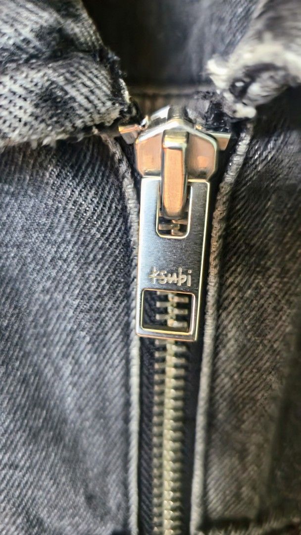 Ksubi Werker Denim Utility Jacket (Category: Coats, Jackets and Outerwear) located in Taguig. Submitted by grailfinds (Listing ID 1369197707, Image 2). Description: Ksubi Werker Denim Jacket - Cement (Pre-Loved) SIZE: LARGE Step up your streetwear game with this iconic Ksubi Werker Denim Jacket in Cement. Crafted from high-quality denim, this jacket features Ksubi's signature distressed detailing, bold stitching, and a washed cement grey finish t