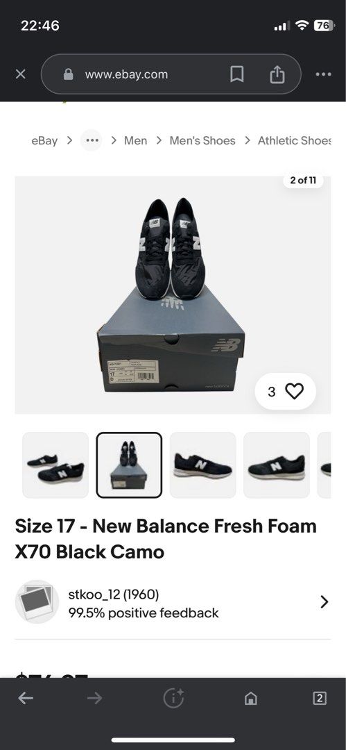New Balance Fresh Foam X70 (Category: Casual Shoes) located in Manila. Submitted by tigerling_ (Listing ID 1369283716, Image 1). Description: Good Condition.
